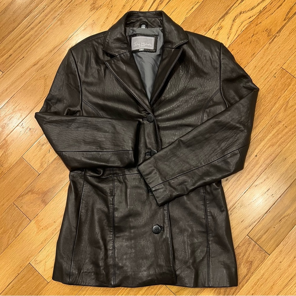 Black Lambskin Leather Jacket Size M Women’s By Juliet Michell
